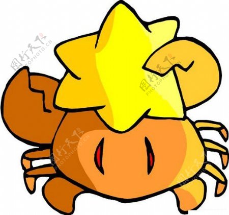 位图动物螃蟹可爱卡通色彩免费素材