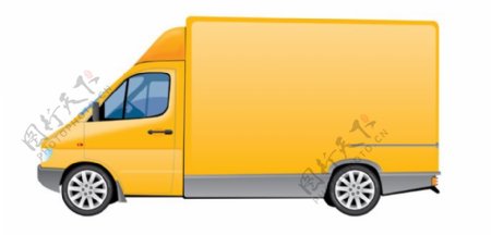 黄色的运输卡车的矢量图形