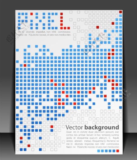 璀璨方格商务画册封面矢量图
