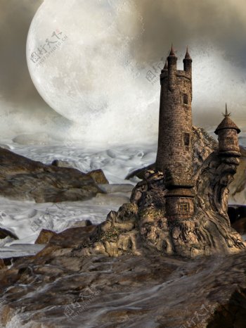 城堡梦幻背景图片