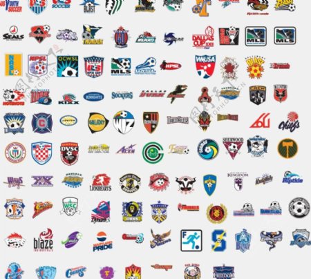 全球2487个足球俱乐部球队标志美国图片