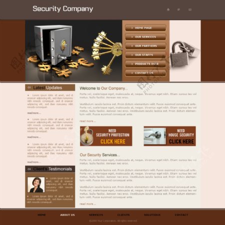 安全锁业公司网页模板