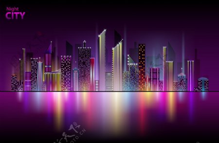 城市建筑夜景图片