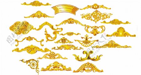 欧式花纹黄金色素材
