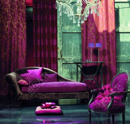紫色客厅设计