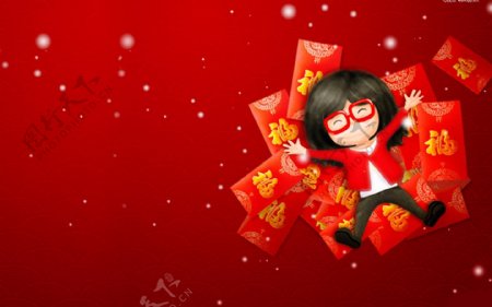 春节卡通喜庆红包壁纸