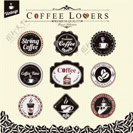 咖啡标签贴纸图片