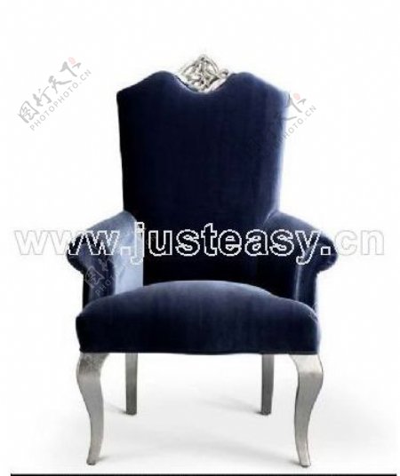 蓝色的沙发柔软的沙发布艺沙发西式