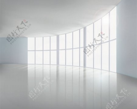 宽敞的空白的房间设计矢量图04