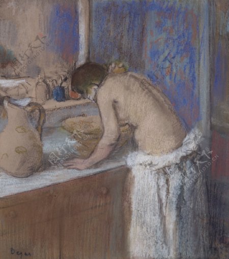 EdgarDegasYoungWomanbytheToilette1895法国画家埃德加.德加EdgarDegas印象派油画装饰画