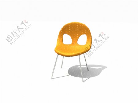 橙色餐桌椅3D模型