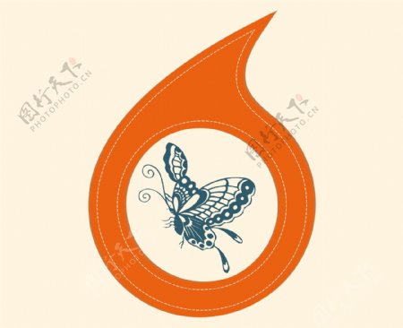 印花矢量图徽章标记动物昆虫蝴蝶免费素材