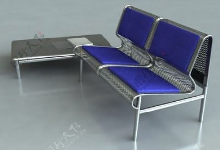 公共座椅3d模型家具图片素材1