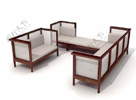 沙发组合3d模型家具效果图35