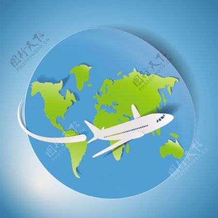 全球飞行旅行剪贴画矢量素材