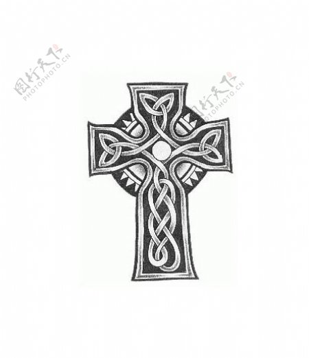 位图花纹色彩黑白色十字架免费素材