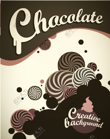 矢量螺旋巧克力元素海报图片