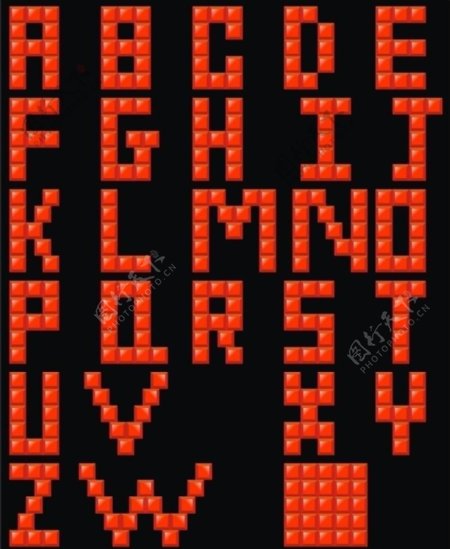俄罗斯方块字母图片