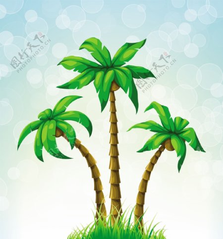 棕榈树矢量夏季插图
