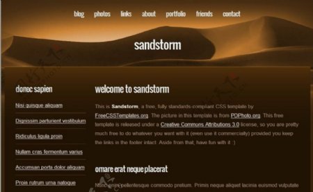 沙漠风暴主题网页模板