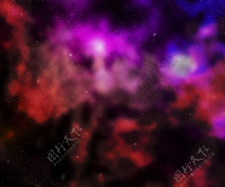 紫色的星云外层空间的背景