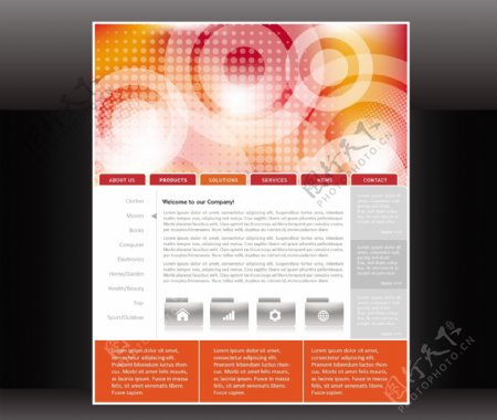 网页模板界面设计矢量素材
