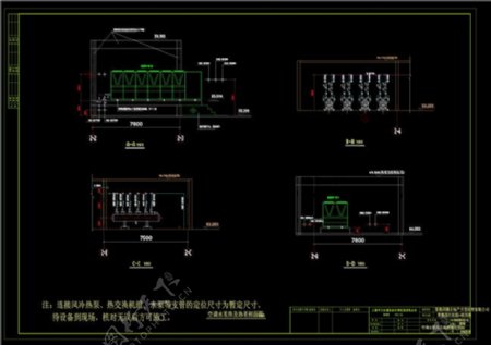 空调水泵房及热泵剖面图CAD图纸