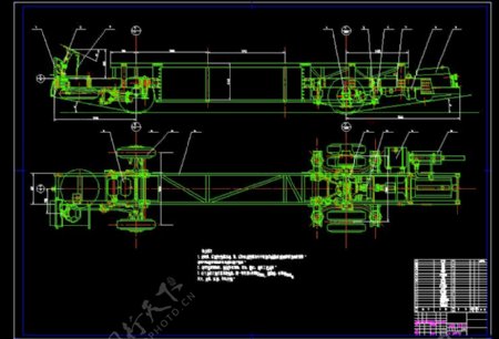 大客车底盘CAD图纸