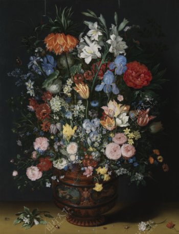 JanBrueghelIFlowersinavase花卉水果蔬菜器皿静物印象画派写实主义油画装饰画