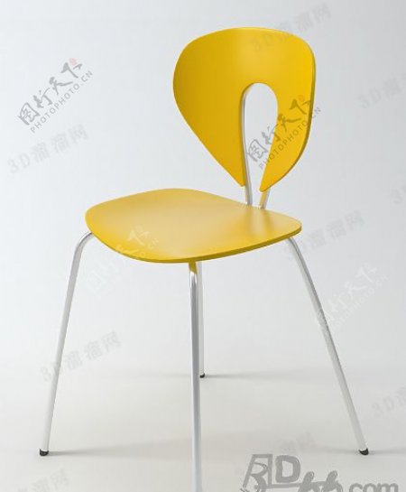 3D黄色椅子模型