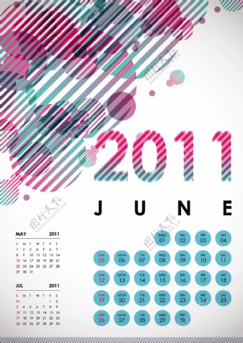 2011六月日历设计