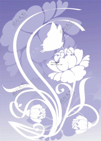 紫色花卉底纹背景