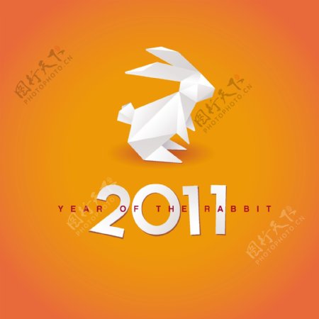 2011年兔子形象背景矢量素材