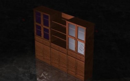 六开书柜3D模型