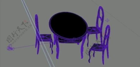 室内装饰家具桌椅组合093D模型