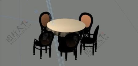 室内装饰家具桌椅组合533D模型