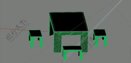 室内装饰家具桌椅组合013D模型