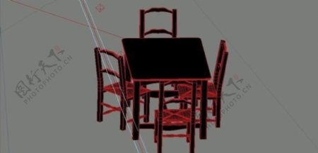 室内装饰家具桌椅组合403D模型