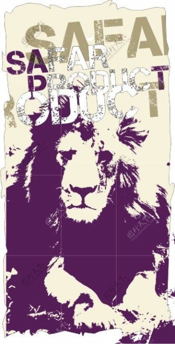 印花矢量图动物文字色彩狮子免费素材