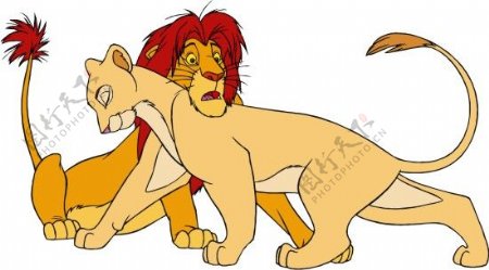 印花矢量图动物狮子可爱卡通色彩免费素材