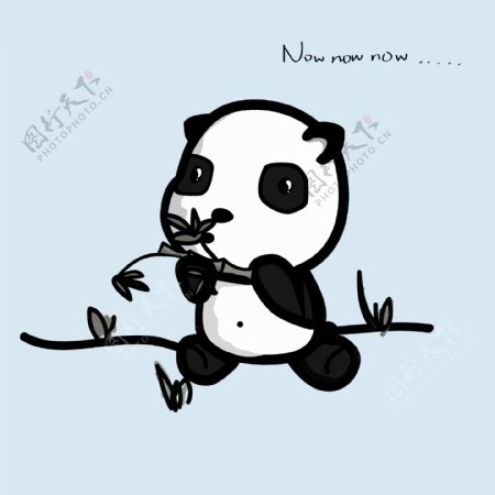 印花矢量图可爱卡通卡通动物熊猫文字免费素材
