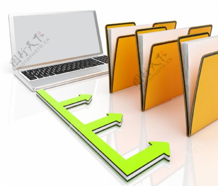 笔记本电脑和文件夹显示管理和组织