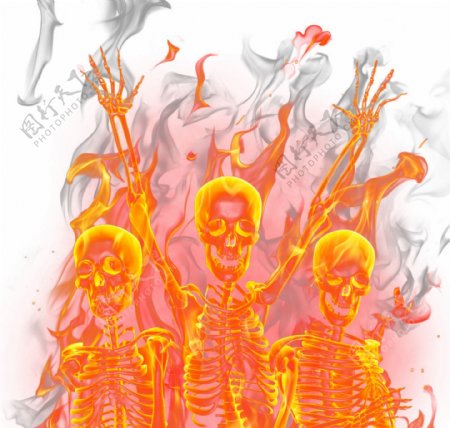骷髅骨头火焰骨头设计素材海报素材