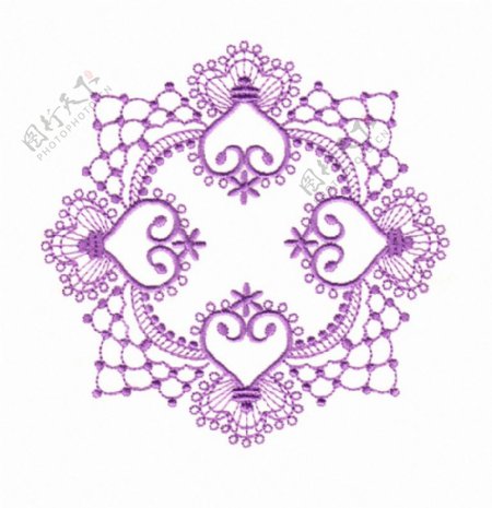绣花淡紫色色彩家纺免费素材