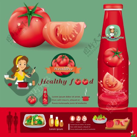可爱的番茄汁广告