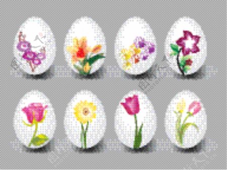 灰色的背景与复活节彩蛋的插图