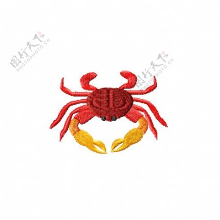 绣花海洋动物螃蟹免费素材
