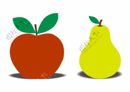 苹果和梨子的矢量图