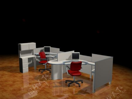 办公家具办公桌3d模型3d模型207