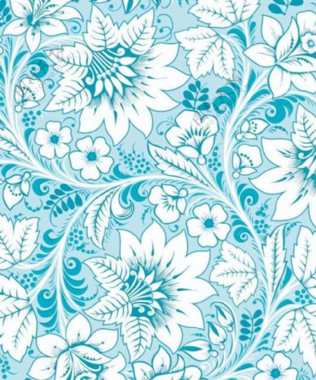 蓝色欧式古典花纹图片